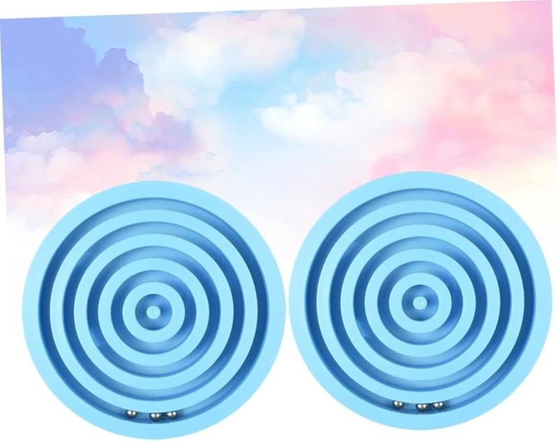 Blue Balancing Maze Game 2PCS Set for Adults Concentration Training Fun Educational Home Activity - Image 3